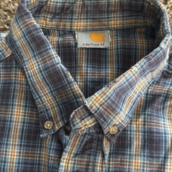 Carhartt Extra Large Tall Multi Color Plaid Button Front Shirt - Picture 2 of 10